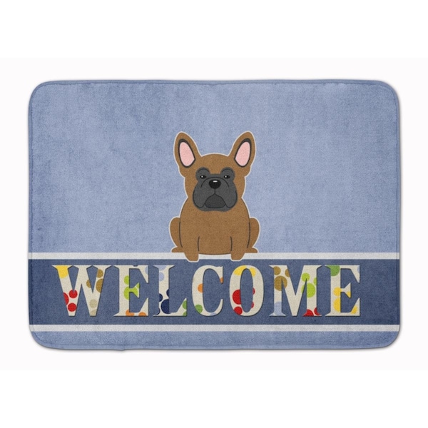 Carolines Treasures French Bulldog Brown Welcome Machine Washable Memory Foam Mat BB5594RUG - main